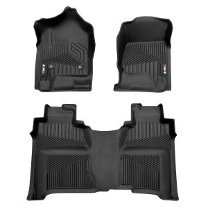 GMC Sierra 1500 Floor Mats - First Row - Omac - 3D Texan Premium TPE - Black - '13-'19